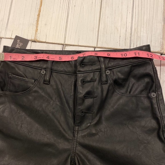 BlankNYC Faux Leather Exposed Button Fly Pants NEW - Picture 12 of 16